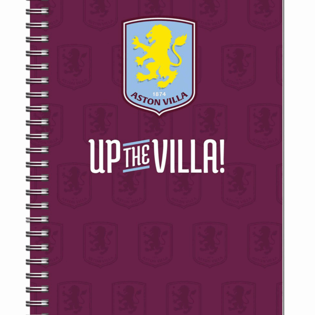 Aston Villa A5 Colour Spiral Notebook