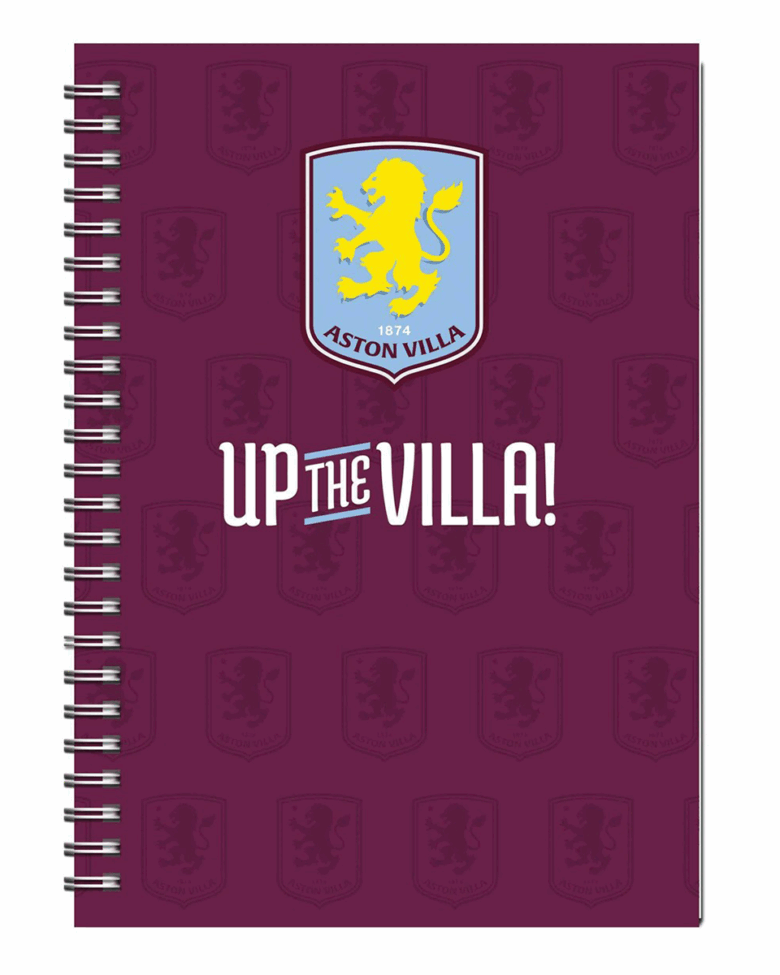 Aston Villa A5 Colour Spiral Notebook