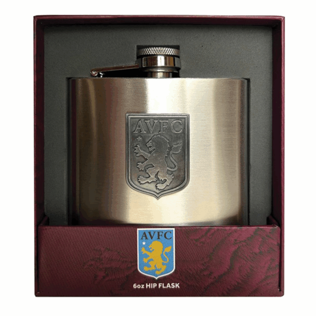 Aston Villa 6oz Hip Flask Antique Emblem