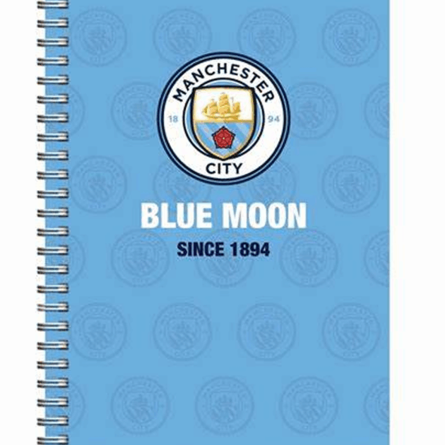 Man City A5 Colour Spiral Notebook