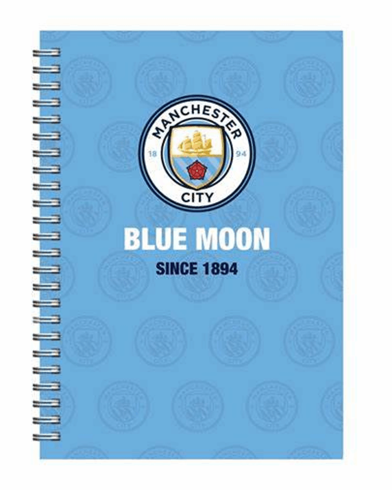 Man City A5 Colour Spiral Notebook