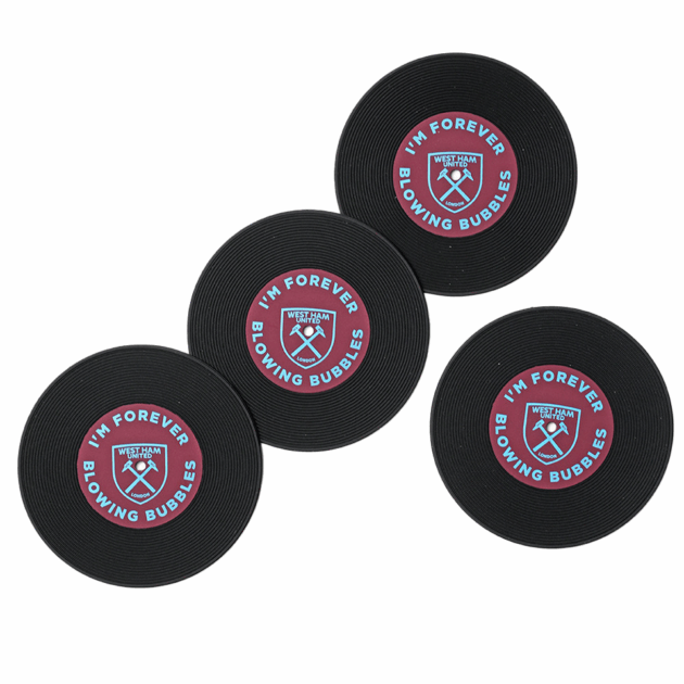 West Ham Record Style Coasters 4pk