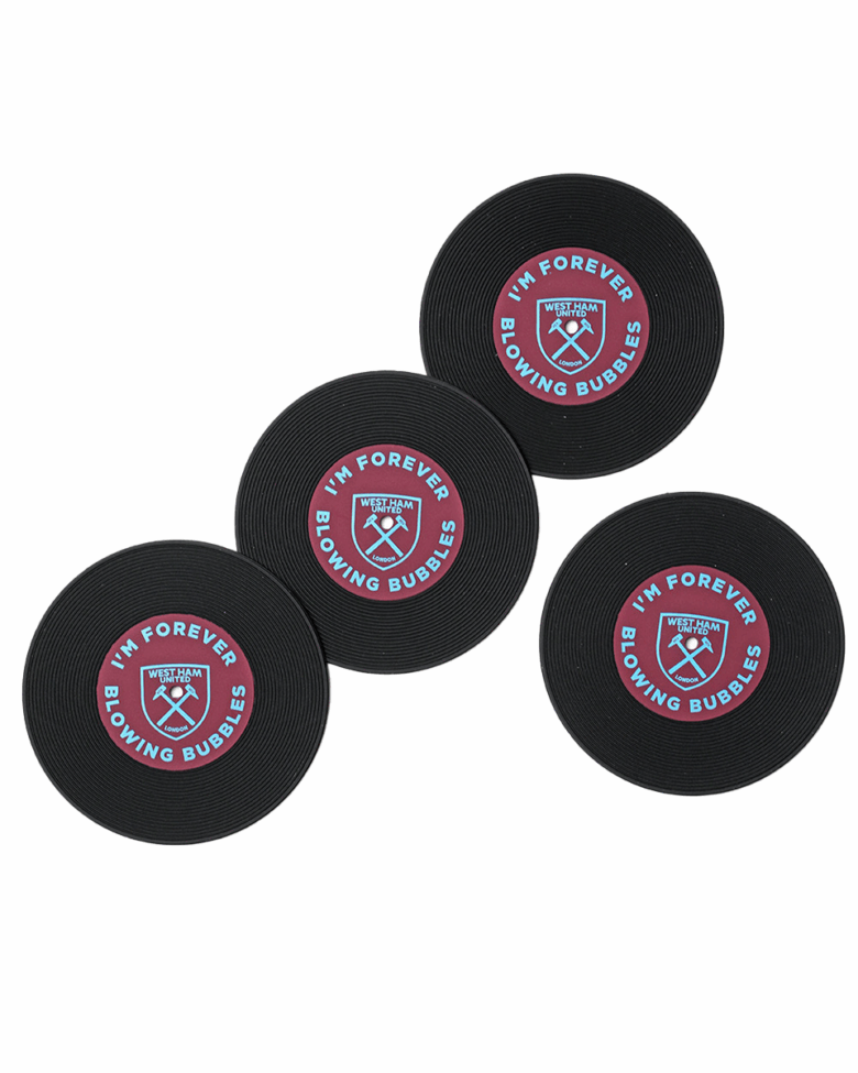 West Ham Record Style Coasters 4pk