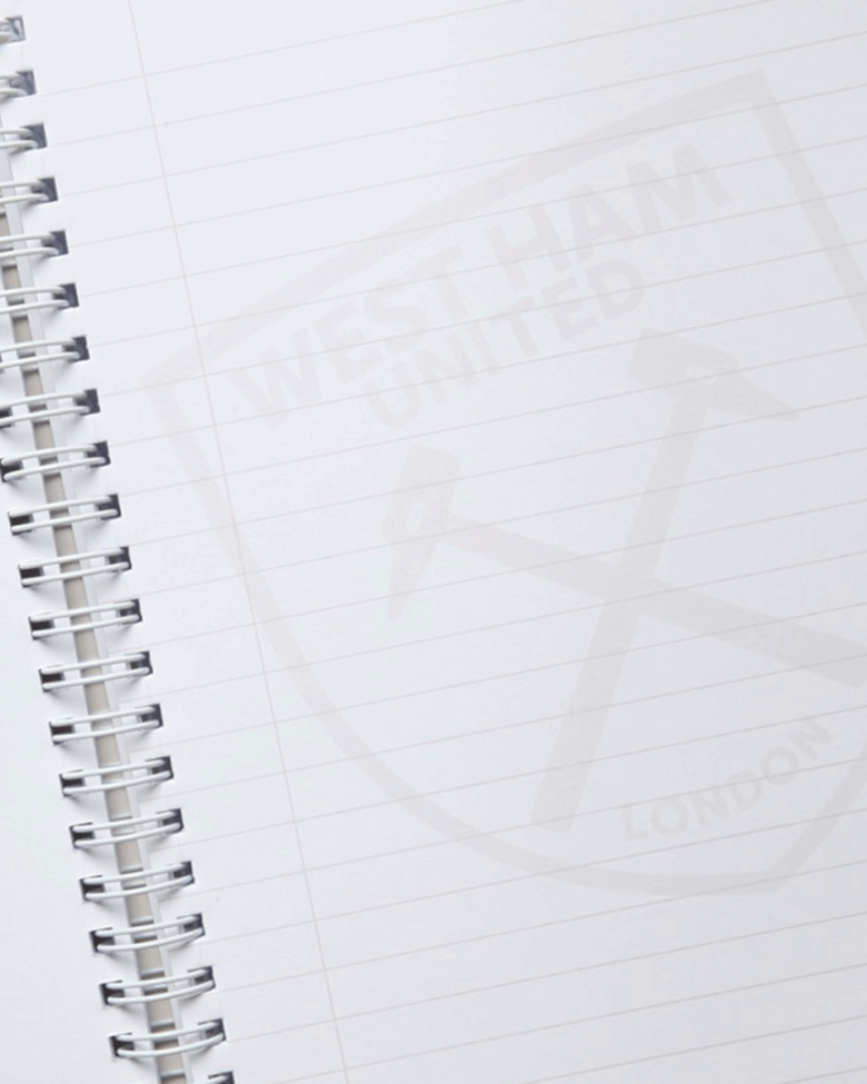 West Ham A5 Colour Spiral Notebook - Image 2
