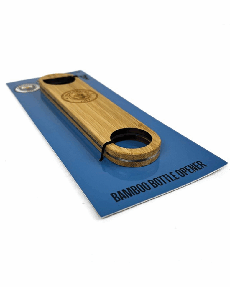 Man City Bamboo Bar Style Bottle Opener - Image 2